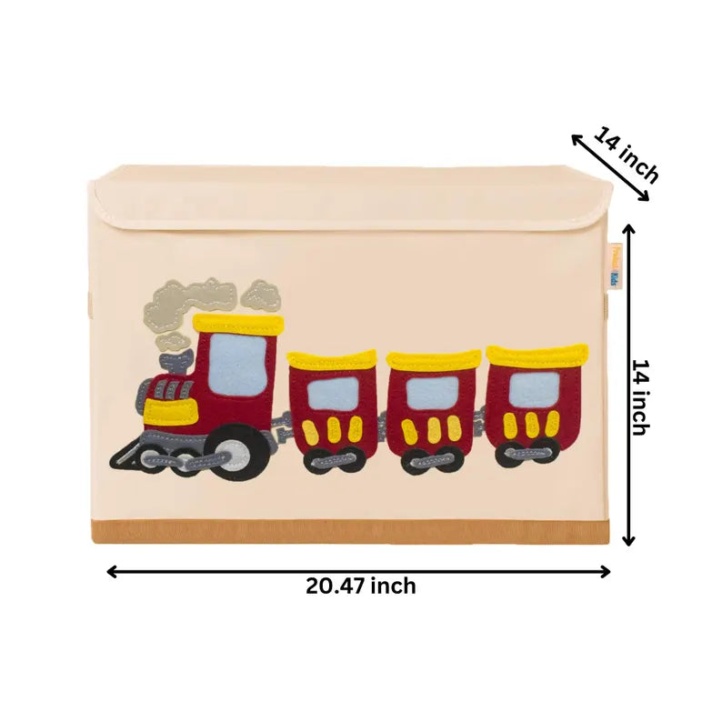 Foldable Kids Large Toy Storage Bin – Train Design Storage 20x14