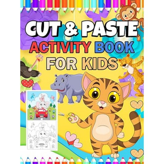 Product 4 Kids -Cute & Paste Activity Book For kids: A Perfect Coloring and Cutting Kids Activity Book of Scissor Skills including Various Funny Animal Cars Truck and ... Preschool Workbook for Kids Girls & Boys) Paperback – October 5, 2023