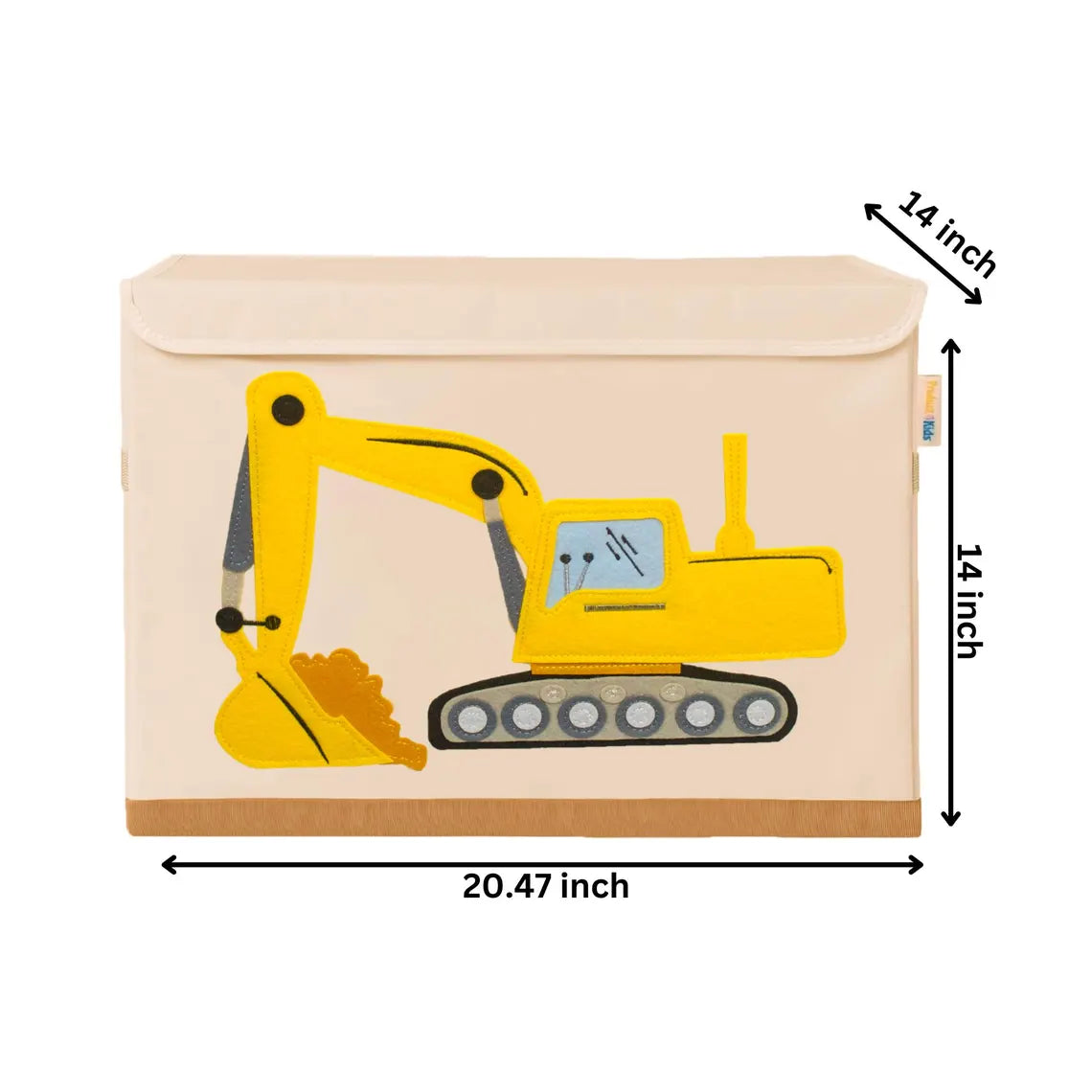 Excavator Kids Large Toy Storage Bin 20x14 – Foldable Washable Canvas Organizer for Playroom, Nursery