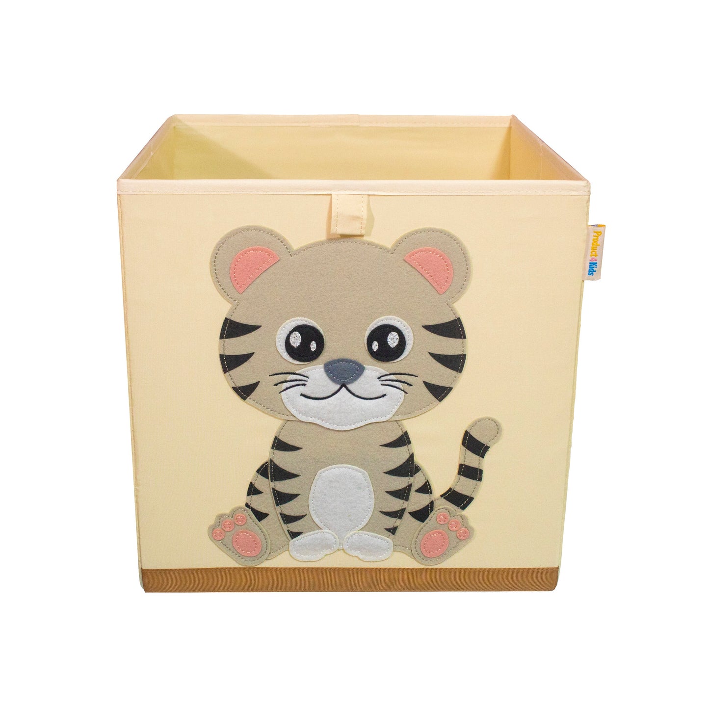 Product 4 Kids Collapsible Toy Storage Bin, Fabric Toy Box/Chest/Organizer, Safari Animal Nursery Cube, 13 Inch Storage Bin Tiger Cub